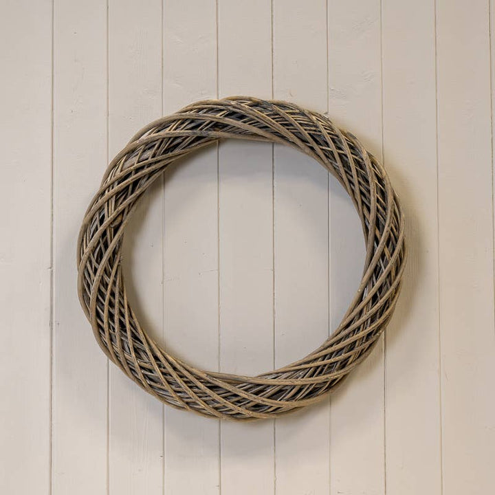 Grey Round Thick Willow Wreath – 50cm