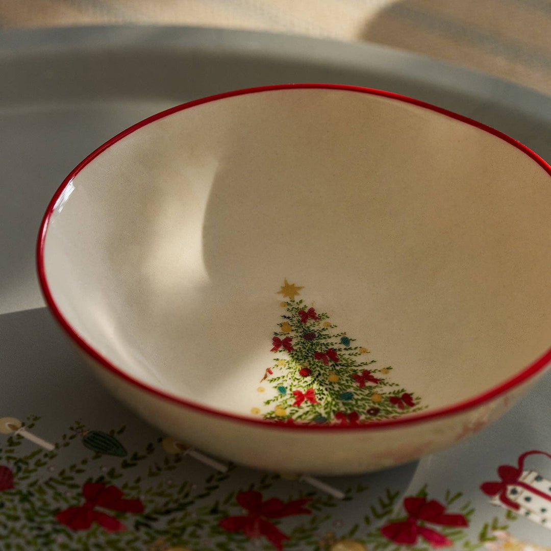 Cosy Christmas Stoneware Nibbles Bowl