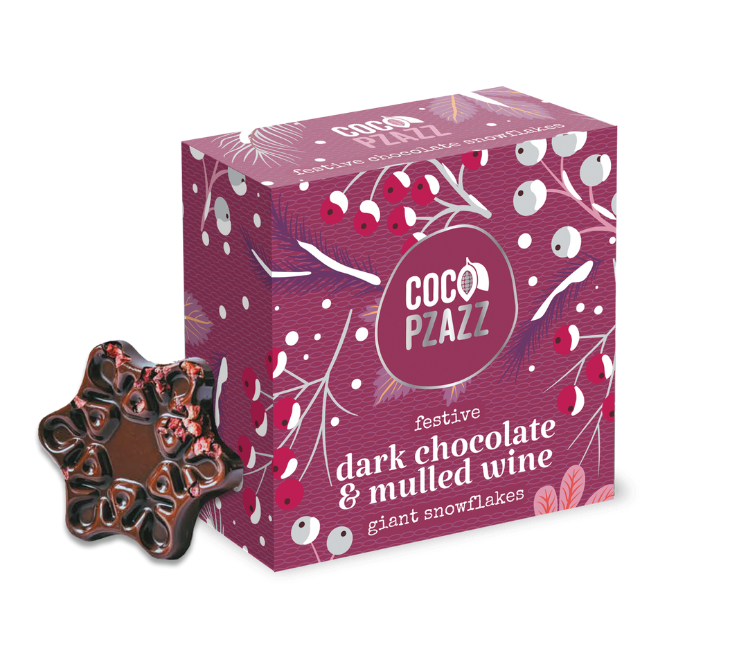 Dark Chocolate & Mulled Wine Snowflakes | Coco Pzazz
