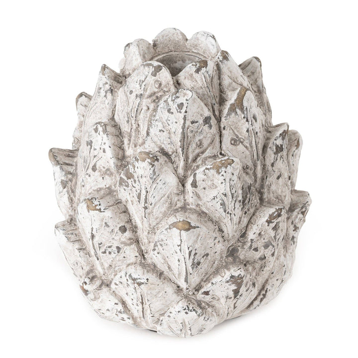 Large Artichoke Candleholder – Stone Finish