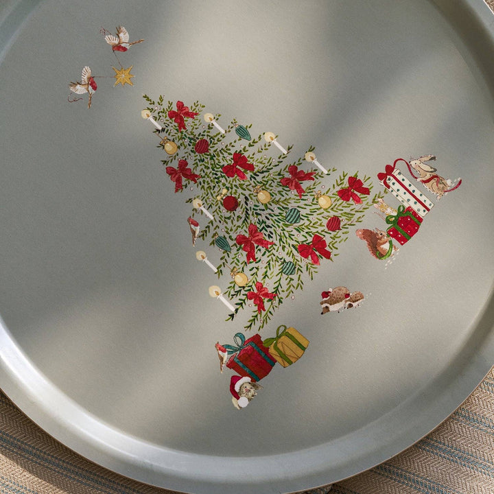 Cosy Christmas Circular Serving Tray