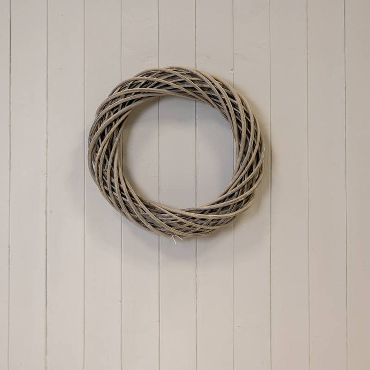 Grey Round Thick Willow Wreath – 40cm