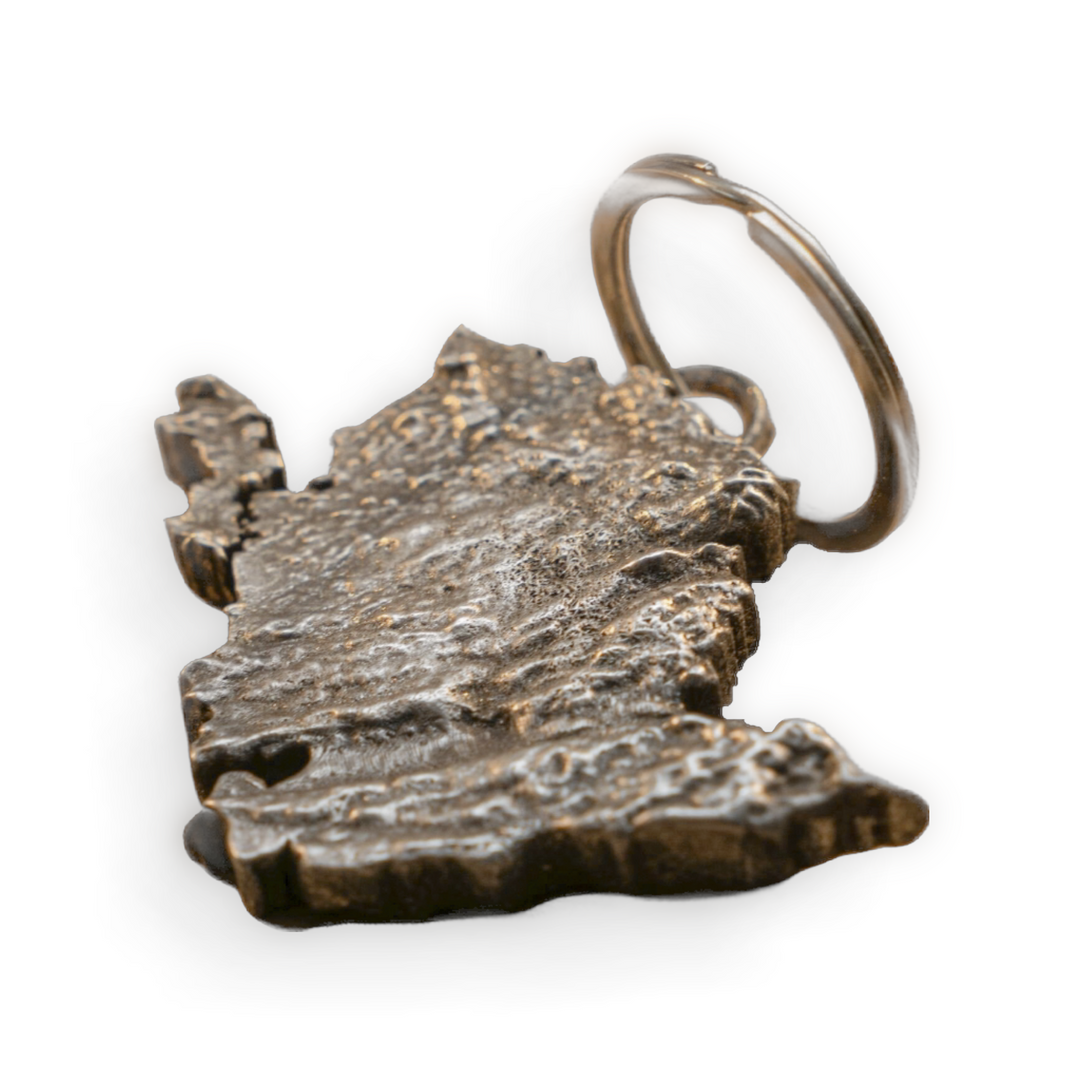 Anglesey Map Cast Pewter Keyring | Môn 3D