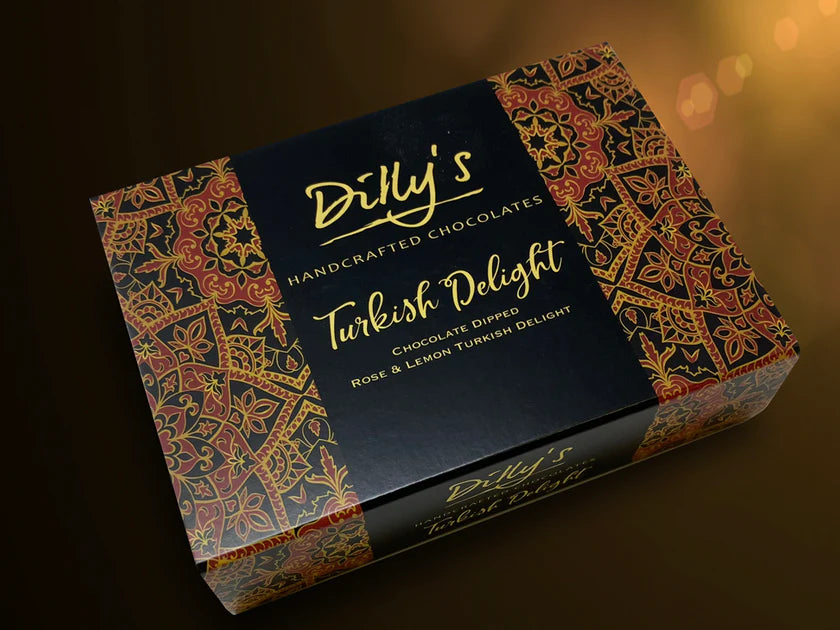 Rose & Lemon Chocolate Dipped Turkish Delight (6 pieces) | Dilly’s Handcrafted Chocolates | Anglesey Hamper Co.